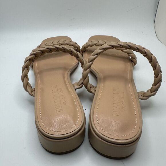 CUSHIONAIRE Women's braided low block heel sandal +Memory Foam 7.5 NUDE - Picture 4 of 7